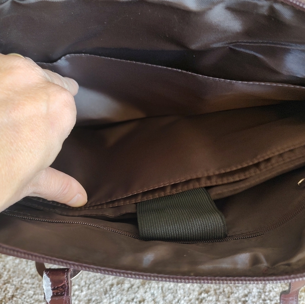 Coldwater Creek Brown Faux Leather Computer Laptop Briefcase Bag NWT! - Picture 13 of 16